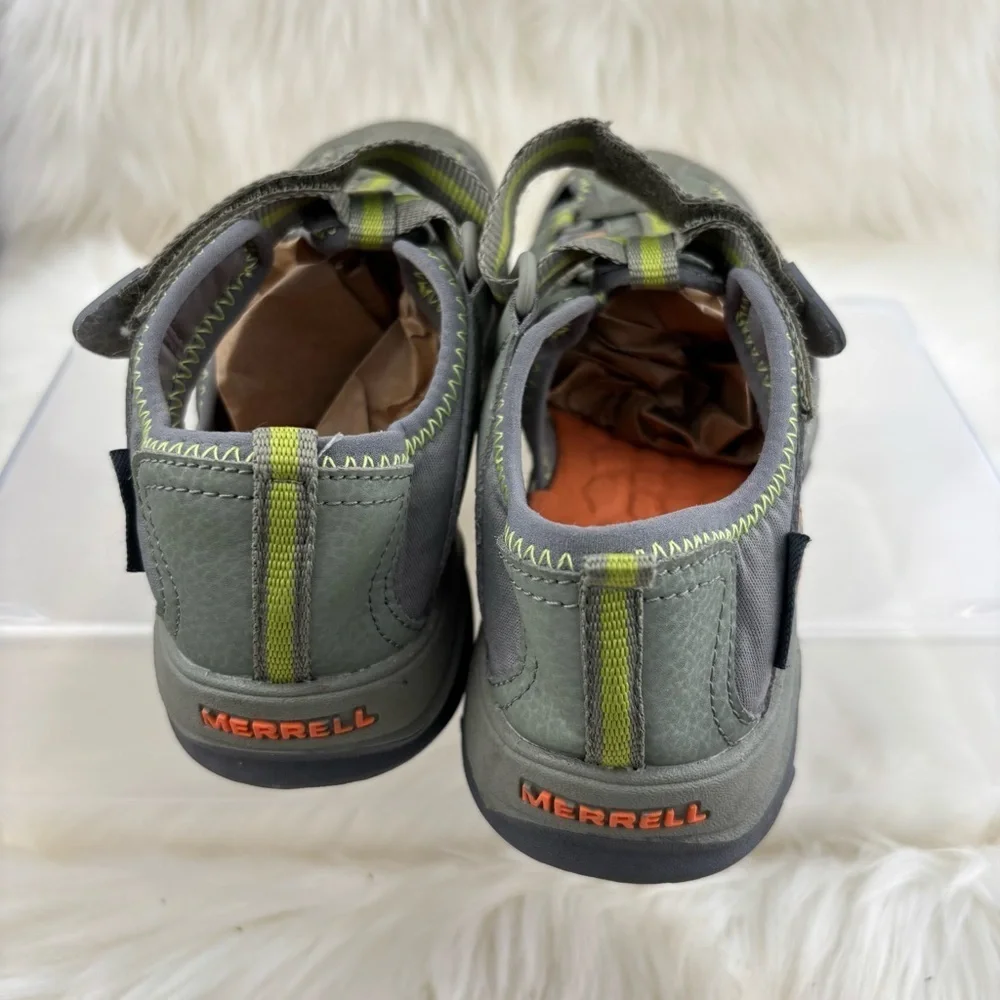 Merrell Grey Sport Hiking Sandals with Closed Toe and Rugged Sole